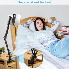 Soporte de piso para tablet, soporte de piso para iPad de 61 pulgadas y soporte de brazo para tablet para cama o computadora, soporte giratorio de 360° para iPad, iPhone, Sumsung Tab, Switch y otros teléfonos y tabletas de 4.7 a 12.9 pulgadas - Negro - Ver 2