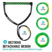 75 ft Wakeboard Rope, 4 Section Dyneema Watersport Rope with EVA Handle for Wakeboard, Water Ski and Kneeboard - Màu xanh lá - Xem 4