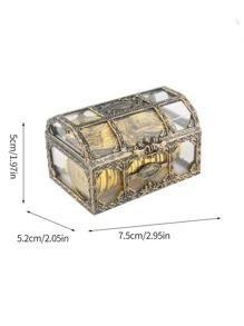 1 Pha Lê Cướp Biển Kho Báu Hộp Trang Sức Đồng Xu Lưu Trữ Hộp Sô Cô La Đá Quý Hộp Kẹo Hộp Bảo Quản Quà Tặng Năm Mới Cưới Phụ Kiện - Đồng - Xem 4