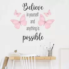 1 pieza Adhesivo de pared con gráfico de mariposa y eslogan,Adhesivos,Calcomanía de pared,Calcomanía de vinilo para decoración del hogar,Artículos de decoración de primavera para refrescar su hogar,Adhesivos de decoración Rama