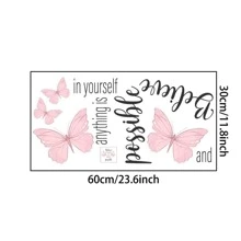 1 pieza Adhesivo de pared con gráfico de mariposa y eslogan,Adhesivos,Calcomanía de pared,Calcomanía de vinilo para decoración del hogar,Artículos de decoración de primavera para refrescar su hogar,Adhesivos de decoración Rama