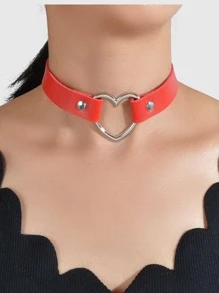 vòng cổ trang trí trái tim - Đỏ - Xem 2