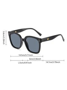 Square Frame Fashion Glasses For Daily Driving And Outdoor Activities - Black - View 6