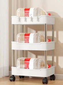 1 pièce Étagère De Rangement Multicouche Domicile - Blanc - Voir 1