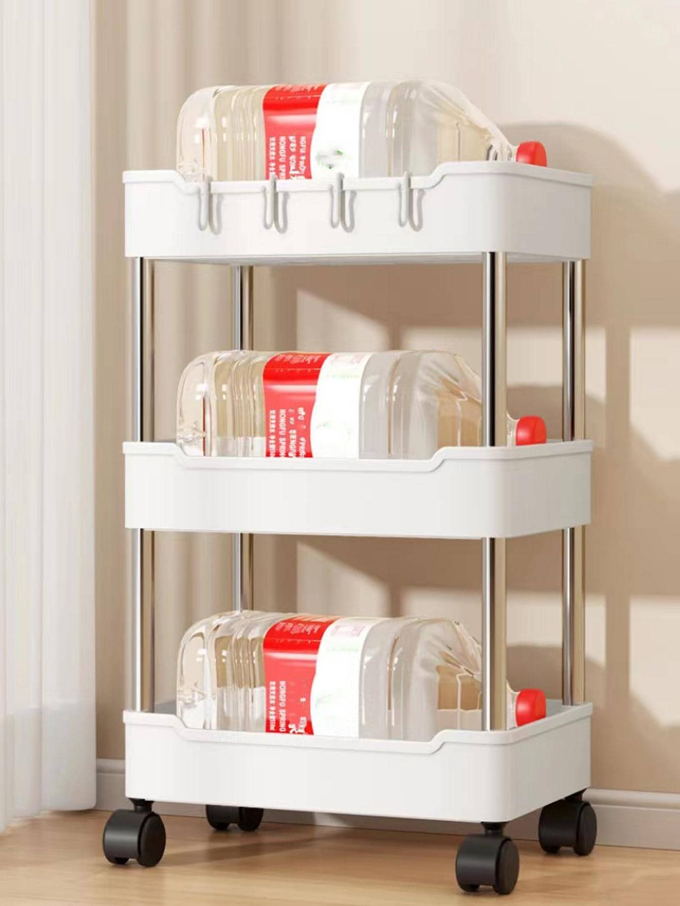 1 pièce Étagère De Rangement Multicouche Domicile - Blanc - Voir 1
