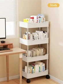 WHICHLIFE 1個多功能移動收納推車籃手推車收納架多層浴室廁所縫隙客廳收納手推車廚房縫隙收納架 - 白色 - 查看 3