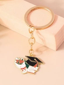 Móc khóa quyến rũ mũ tốt nghiệp - Đen và trắng - Xem 1