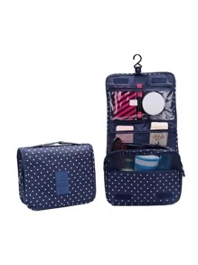 1pc Portable Toiletry Travel Bag - Navy Blue - View 8