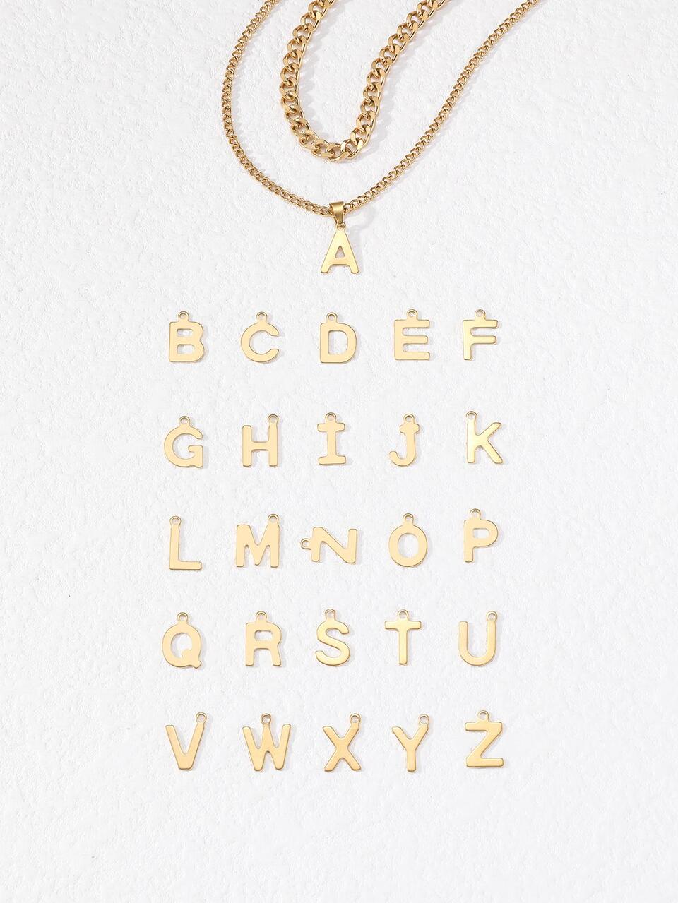 2Pcs College Style Men's Stainless Steel Letter Hip Hop Necklace Set For A Stylish Look Gift For Party