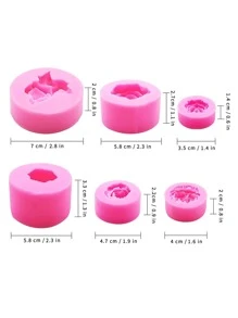 6 piezas Molde de silicona con diseño de flores para manualidades DIY