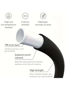 1pc Two Tone Watering Hose, Modern Polyester Multifunctional Garden Hose For Outdoor - Blue - View 6