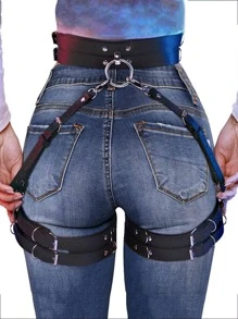 1pc Women Studded Decor Fashionable Garter Belt For Party - Black - View 1