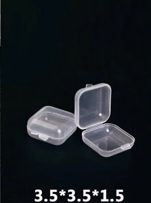 10pcs Mini Plastic Storage Containers Box Portable Pill Medicine Holder Storage Organizer Jewelry Packaging For Earrings Rings College Dorm Essentials, Stuff Bag, Nail Charms Organizer Necklace - Clear - View 2