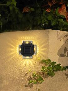 1入組防水太陽能圍欄燈，戶外太陽能壁燈，太陽能庭院燈，戶外後院，露台，甲板欄杆，樓梯欄杆，游泳池，牆壁太陽能燈 - 黃色 - 查看 5