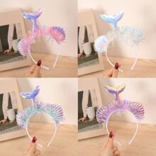 1入組隨機色魚尾裝飾派對髮箍 - 彩色 - 查看 5