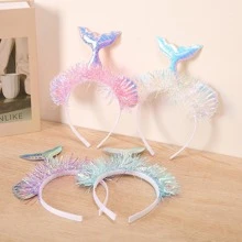 1入組隨機色魚尾裝飾派對髮箍 - 彩色 - 查看 1