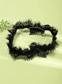 1入組蝴蝶結裝飾蕾絲吊襪帶 - 黑色 - 查看 5