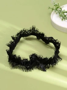 1入組蝴蝶結裝飾蕾絲吊襪帶 - 黑色 - 查看 6