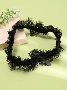 1入組蝴蝶結裝飾蕾絲吊襪帶 - 黑色 - 查看 2