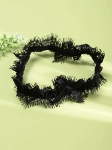 1入組蝴蝶結裝飾蕾絲吊襪帶 - 黑色 - 查看 4