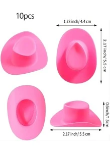 10 piezas mini vaquero occidental Sombrero para Botella Decoración - Rosa - Ver 5