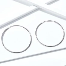 1 Đôi Bạc 925 Lớn Đôi Khuyên Tai Vòng Vòng Tròn Vô Tận Lớn Treo Tường Bông Tai 30/40 Mm Dành Cho Nữ bé Gái - Bạc - Xem 6