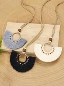 TopHanqi 3入組/套波西米亞流蘇吊墜項鍊適合女士日常裝飾 - 彩色 - 查看 4