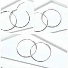 1 Đôi Bạc 925 Lớn Đôi Khuyên Tai Vòng Vòng Tròn Vô Tận Lớn Treo Tường Bông Tai 30/40 Mm Dành Cho Nữ bé Gái - Bạc - Xem 3