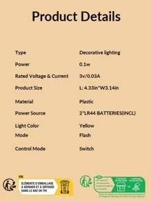 1pc Retro LED Kerosene Lamp Night Light, Table Lamp, Bedside Light, Decorative Atmosphere Light, Outdoor Camping Camping Light, Home Decor, Bedroom Decor, Wedding Decor, party Decor - Yellow - View 7