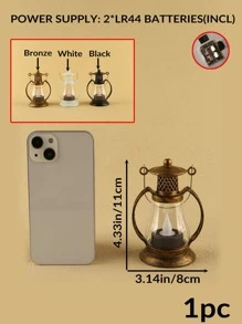 1pc Retro LED Kerosene Lamp Night Light, Table Lamp, Bedside Light, Decorative Atmosphere Light, Outdoor Camping Camping Light, Home Decor, Bedroom Decor, Wedding Decor, party Decor - Yellow - View 8