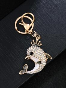 Móc khóa quyến rũ cá heo Rhinestone - Nhiều màu - Xem 8
