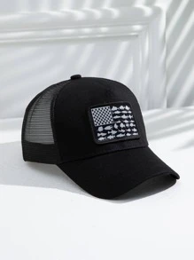 Nam Cá Vá Trang Trí Mũ Trucker - màu đen - Xem 2