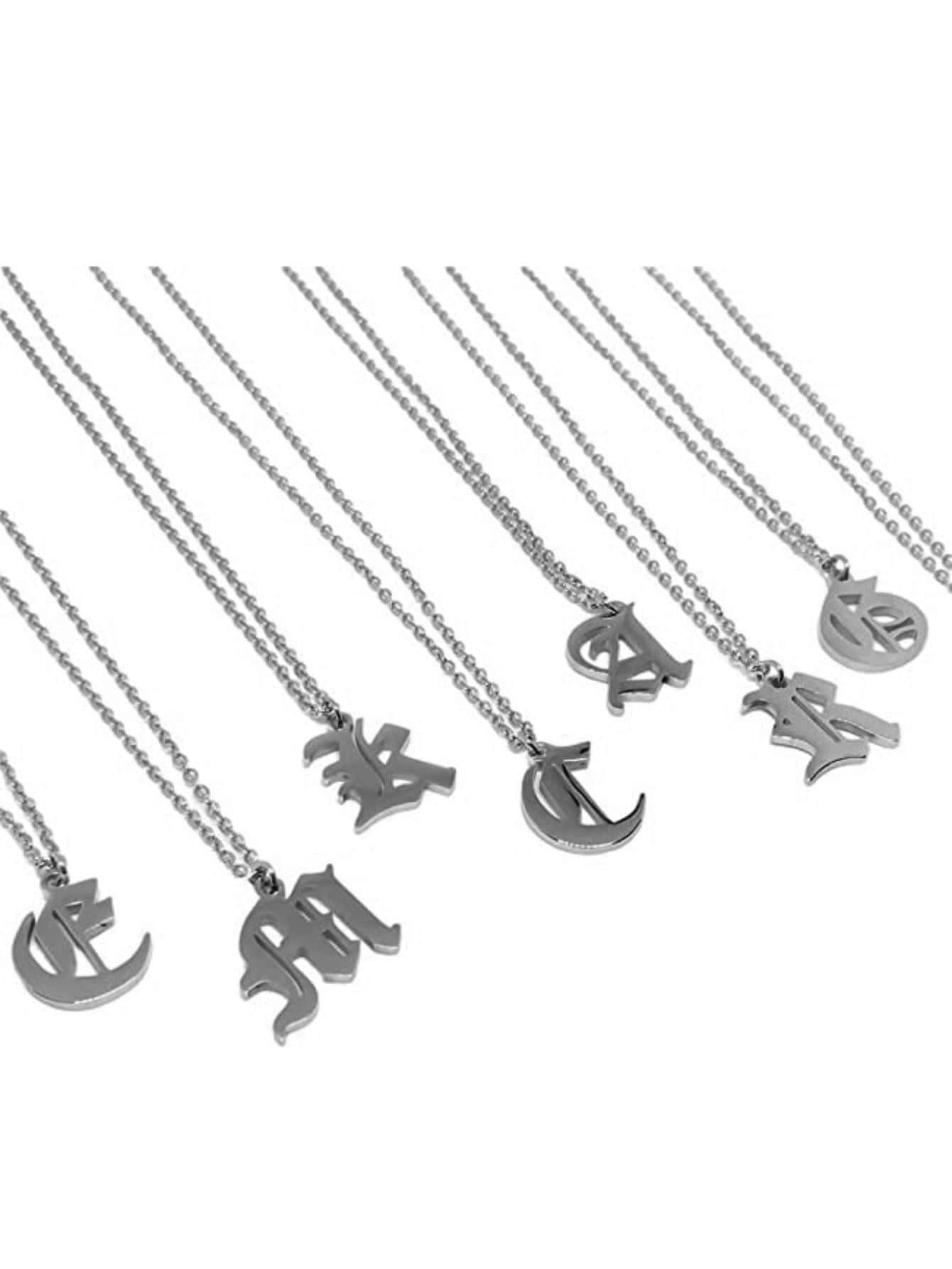 1Pc Men Letter Pendant Necklace Stainless Steel Fashion Punk Jewelry Gift For A Stylish Look Personalized