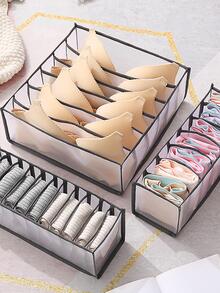 1入組可折疊內衣收納盒帶抽屜和格適用於襪子,文胸,內褲,壁櫥收納 - 灰色 - 查看 3