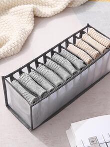 1入組可折疊內衣收納盒帶抽屜和格適用於襪子,文胸,內褲,壁櫥收納 - 灰色 - 查看 6