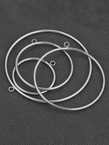 10 cái Thép không gỉ 20 30 40 50 60 mm Lớn Váy rộng Dangle khung viền Hoa tai Phụ kiện trang sức DIY Hoa tai - Bạc - Xem 2