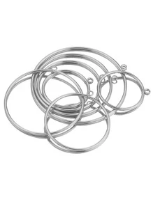 10 cái Thép không gỉ 20 30 40 50 60 mm Lớn Váy rộng Dangle khung viền Hoa tai Phụ kiện trang sức DIY Hoa tai - Bạc - Xem 5