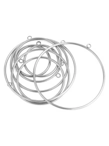 10 cái Thép không gỉ 20 30 40 50 60 mm Lớn Váy rộng Dangle khung viền Hoa tai Phụ kiện trang sức DIY Hoa tai - Bạc - Xem 4