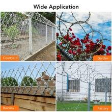 Razor Wires, Razor Barbed Wire, 50FT Per Roll Razor Wire Fencing Razor Fence, Barbed Wire Galvanized Steel Razor Wire for Garden, Fence, Farm, Orchard - 銀色 - 查看 6