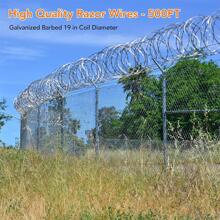 Razor Wires, Razor Barbed Wire, 50FT Per Roll Razor Wire Fencing Razor Fence, Barbed Wire Galvanized Steel Razor Wire for Garden, Fence, Farm, Orchard - 銀色 - 查看 3