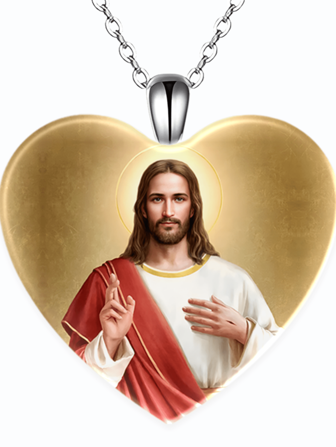 1 collar con colgante de Jesús de aleación de zinc para mujer.