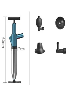1入組強力管柱塞電動高壓氣槍馬桶柱塞，綠色不銹鋼家用水槽清潔工具 - 綠色 - 查看 2