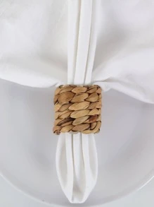 2pcs Woven Napkin Ring - Coffee Brown - View 4