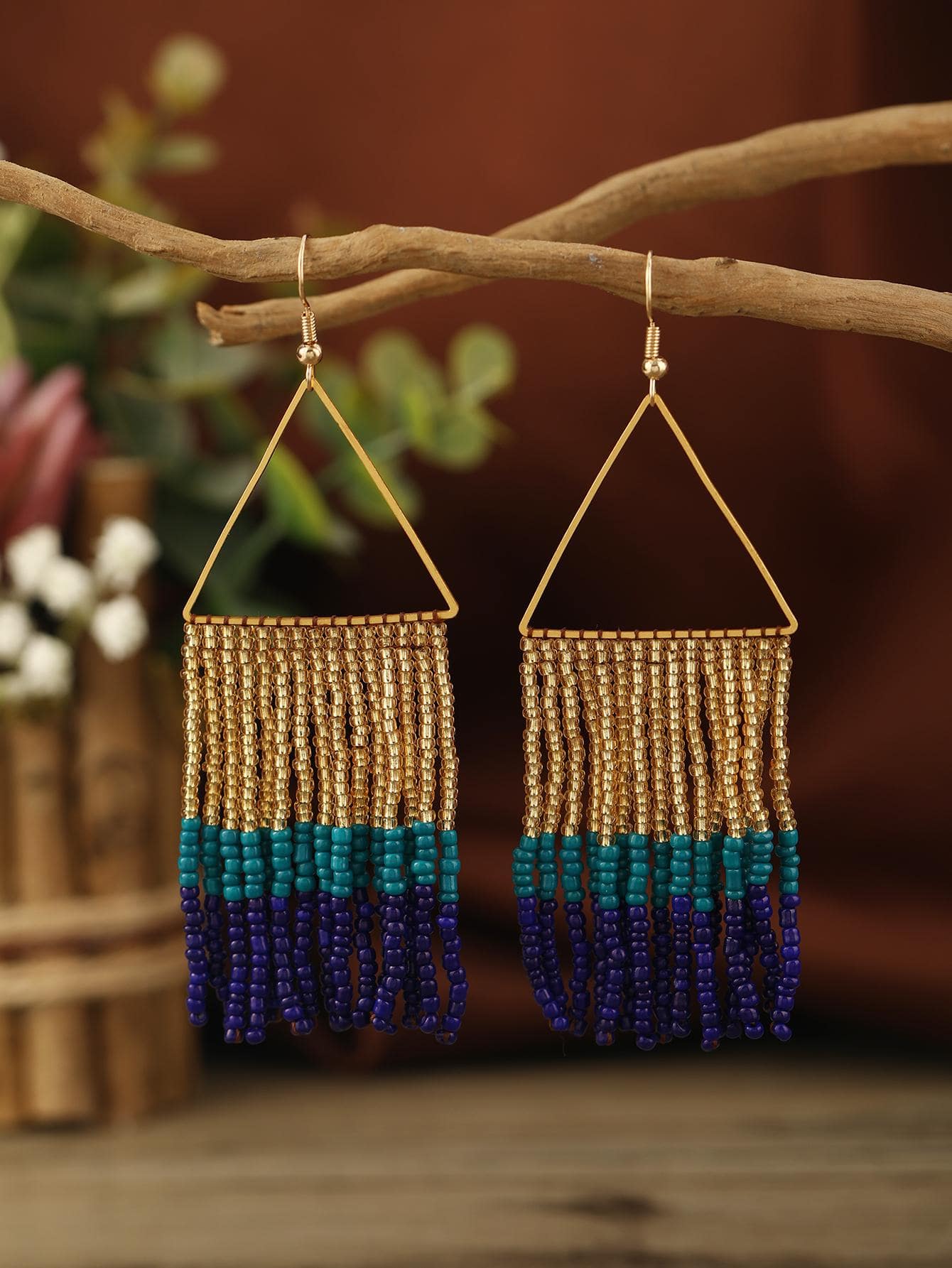 1 đôi Boho Hình học Kết cườm Tua Hoa tai , Thủ công Với Cơm Hạt Hoàn hảo Đối với Kỳ nghỉ , Làm Việc  , Giải trí Và Buổi tiệc - Nhiều màu - Xem 1