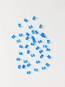 40 件金色辫子发圈女士女孩时尚发饰街头时尚嘻哈朋克 Y2K 潮流发辫袖口波西米亚风 - 藍色 - 查看 3