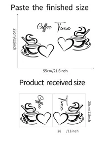 Miếng dán tường họa tiết cốc cà phê, nhãn dán, decal dán tường, decal vinyl trang trí nhà cửa, vật dụng trang trí mùa xuân làm mới ngôi nhà của bạn, nhãn dán trang trí Rama quà tặng sinh nhật tốt nghiệp - màu đen - Xem 4