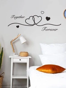 1 件字母图形墙贴，PVC 黑色自粘墙贴艺术贴花，用于家居装饰，贴纸，墙贴，乙烯基贴花，用于家居装饰，春季装饰品让您的家焕然一新，Rama 装饰贴纸