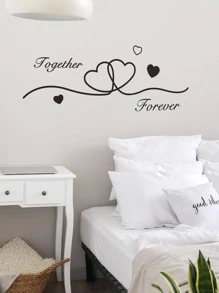 1 件字母图形墙贴，PVC 黑色自粘墙贴艺术贴花，用于家居装饰，贴纸，墙贴，乙烯基贴花，用于家居装饰，春季装饰品让您的家焕然一新，Rama 装饰贴纸