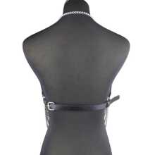 1pc Women's Street Fashion Leather Chain Waist Chain & Chest Chain - Black - View 5