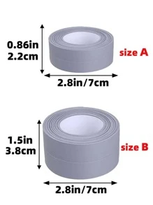 1pc PVC Bath Sealing Strip, Waterproof Sealing Sticker For Bathroom, Kitchen - Grey - View 7